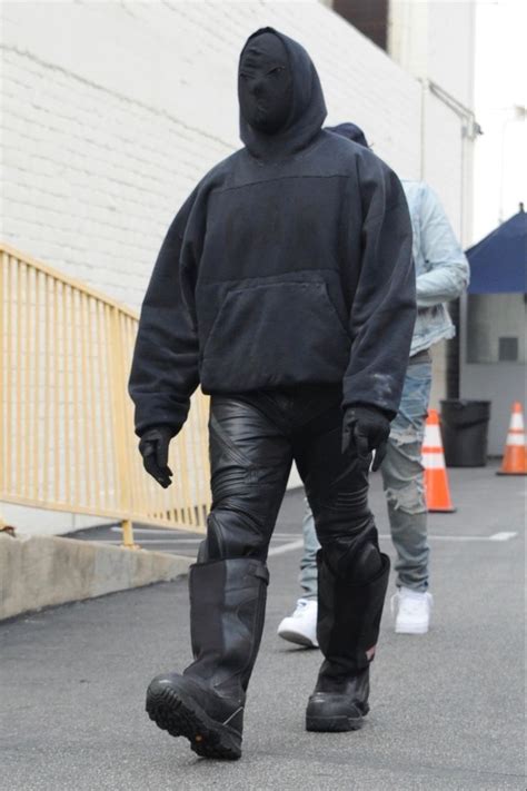 kanye west wearing all black.